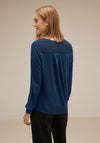 Street One Chiffon Long Sleeve Blouse, Atlantic Blue