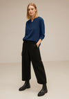 Street One Chiffon Long Sleeve Blouse, Atlantic Blue