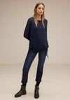 Street One Chiffon Sleeve Blouse, Deep Blue
