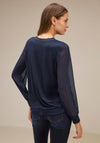 Street One Chiffon Sleeve Blouse, Deep Blue