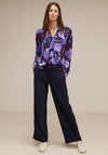 Street One V-Split Neck Print Blouse, Lupine Lilac