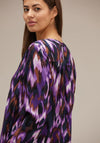 Street One Slit Neck Print Blouse, Deep Pure Lilac