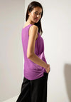 Street One Satin Look Sleeveless Top, Meta Lilac
