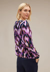 Street One Boat Neck Print Top, Deep Pure Lilac