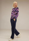 Street One Boat Neck Print Top, Deep Pure Lilac