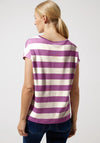 Street One Round Neck Striped Top, Meta Lilac