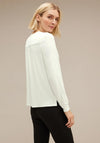 Street One V-Split Neck Chiffon Top, Off-White