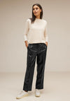 Street One Casual Fit PU Trousers, Black