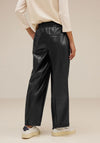 Street One Casual Fit PU Trousers, Black