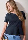 Street One Round Neckline A-Line T-Shirt, Navy