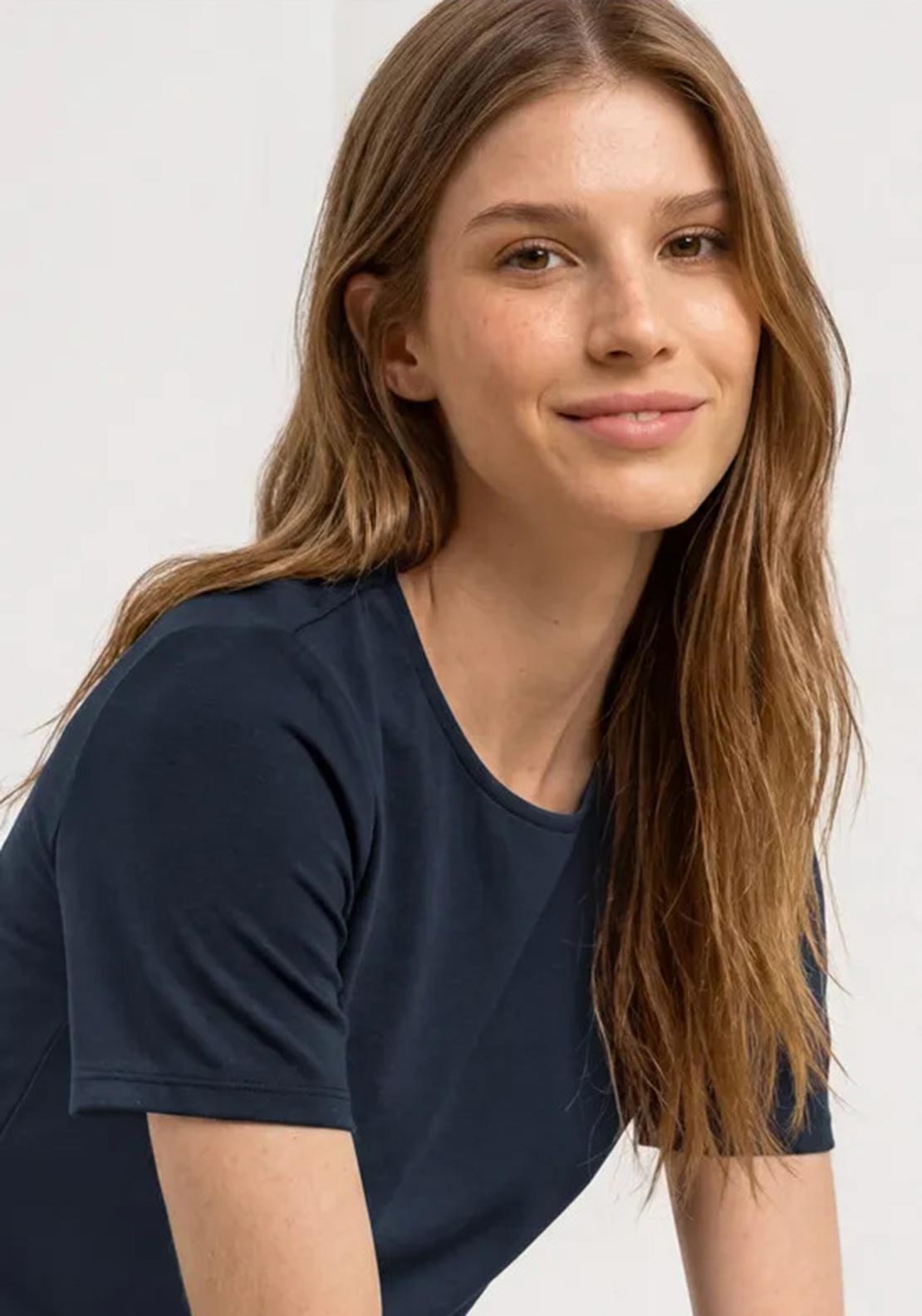 Street One Round Neckline A-Line T-Shirt, Navy