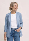 Street One Open Cut Long Blazer, Blue