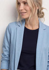 Street One Open Cut Long Blazer, Blue