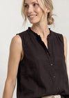 Street One Button Front Blouse, Brown