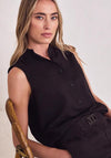Street One Button Front Blouse, Brown