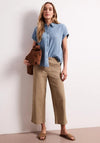 Street One Dropped Shoulder Denim-Look Blouse, Light Blue