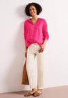 Street One Linen with Ruffle Detail Tunic Blouse, Magenta Pink