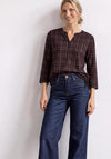 Street One Checked Print Blouse, Wine