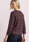 Street One Checked Print Blouse, Wine