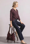 Street One Checked Print Blouse, Wine