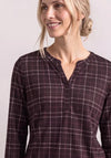 Street One Checked Print Blouse, Wine
