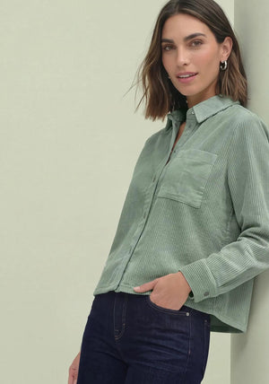 Street One Corduroy Blouse, Green