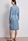 Street One Denim Look Button Front Midi Dress, Blue