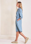 Street One Denim Look Button Front Midi Dress, Blue