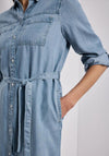 Street One Denim Look Button Front Midi Dress, Blue