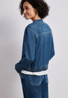 Street One Pure Cotton Zip Front Denim Jacket, Blue