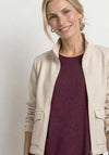 Street One Checked with Funnel Neckline Jacket, Beige