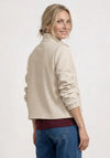 Street One Checked with Funnel Neckline Jacket, Beige