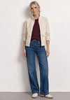 Street One Checked with Funnel Neckline Jacket, Beige