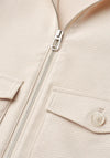 Street One Checked with Funnel Neckline Jacket, Beige