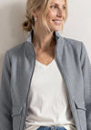 Street One Checked with Funnel Neckline Jacket, Navy