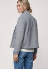 Street One Checked with Funnel Neckline Jacket, Navy