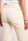 Street One Raw Hem Straight Leg Jeans, Cream