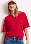 Street One V-Neck Polo Shirt, Red
