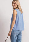 Street One Sleeveless Striped Blouse, Blue and White