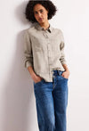 Street One Linen Button-Down Blouse, Light Beige