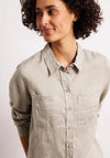 Street One Linen Button-Down Blouse, Light Beige