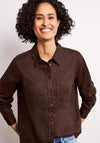Street One Linen Button-Down Blouse, Brown
