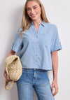Street One Striped with Pocket Shirt, Blue and White