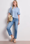 Street One Striped with Pocket Shirt, Blue and White