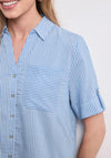 Street One Striped with Pocket Shirt, Blue and White