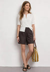 Street One Loose Fit with Button Detail Shorts, Brown