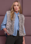 Street One Faux Fur Sleeveless Vest, Grey Multi