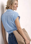 Street One Striped with Tie Detail Blouse, Blue and White