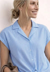 Street One Striped with Tie Detail Blouse, Blue and White