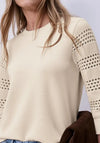 Street One Knitted Detail Jumper, Sand